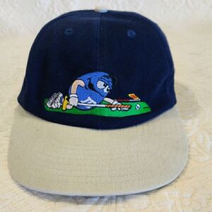 Mars M&M’s Golfing Baseball Cap Leather Adjustable Strap Vintage '80s Hole In On